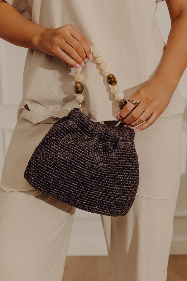 Emery Woven Slouchy Purse in Dark Chestnut