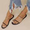 The Vacay Faux Leather Sandal in Black Image - 1