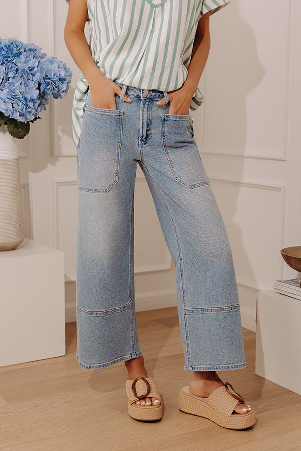 The Maeve High Waist Wide Leg Crop Jean in Light Wash Image - 1