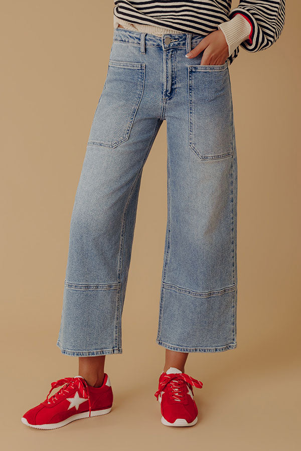 The Maeve High Waist Wide Leg Crop Jean in Light Wash Image - 2