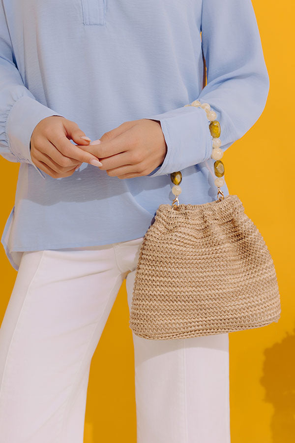 Emery Woven Slouchy Purse in Natural