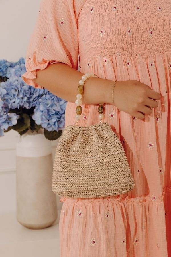 Emery Woven Slouchy Purse in Natural