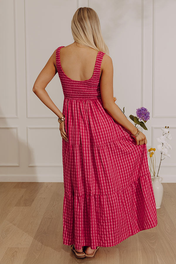 Bright Side Smocked Gingham Maxi Dress – Impressions Online Boutique