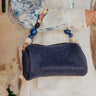 Rachel Straw Woven Purse in Navy Image - 1