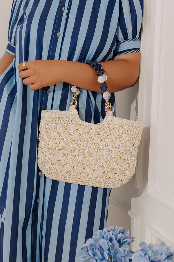 Nora Straw Mini Crochet Purse