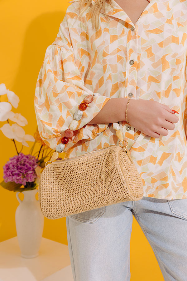 Rachel Straw Woven Purse in Natural