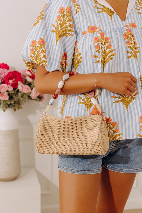 Rachel Straw Woven Purse in Natural