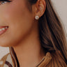 Instant Classic Cubic Zirconia Stud Earrings in Gold Image - 1