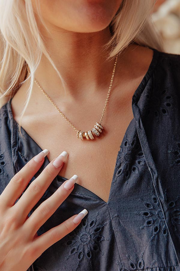 Daily Luxe Essential Charm Necklace in Rhinestone Image - 1