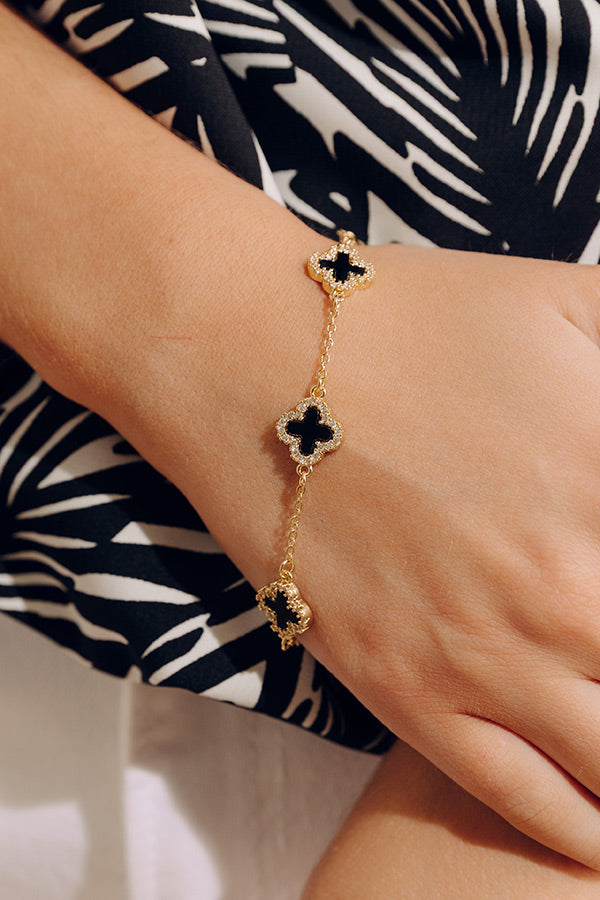 Subtle Shine Cubic Zirconia Bracelet in Black Image - 2