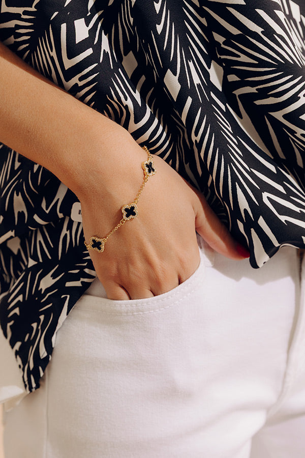 Subtle Shine Cubic Zirconia Bracelet in Black Image - 1