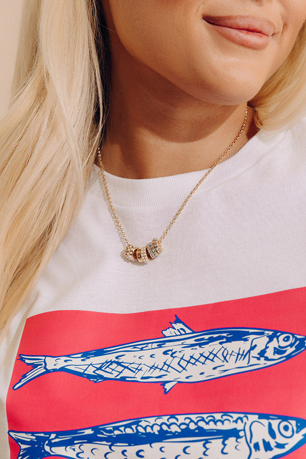 Daily Luxe Essential Charm Necklace in Pearl Image - 2