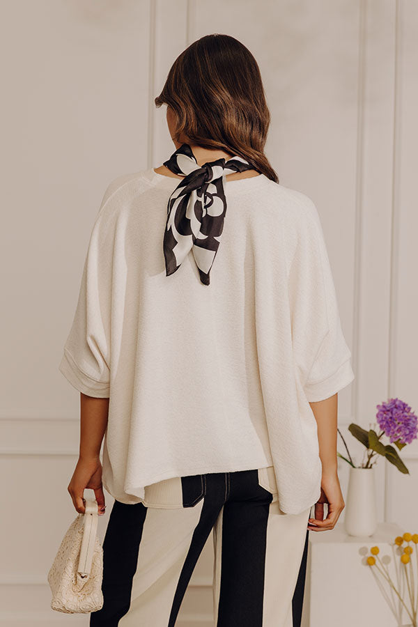 Casual Chic Cutie Oversized Knit Top in Cream Image - 4