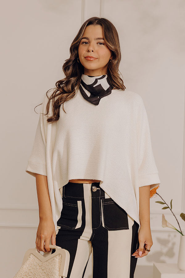 Casual Chic Cutie Oversized Knit Top in Cream Image - 2