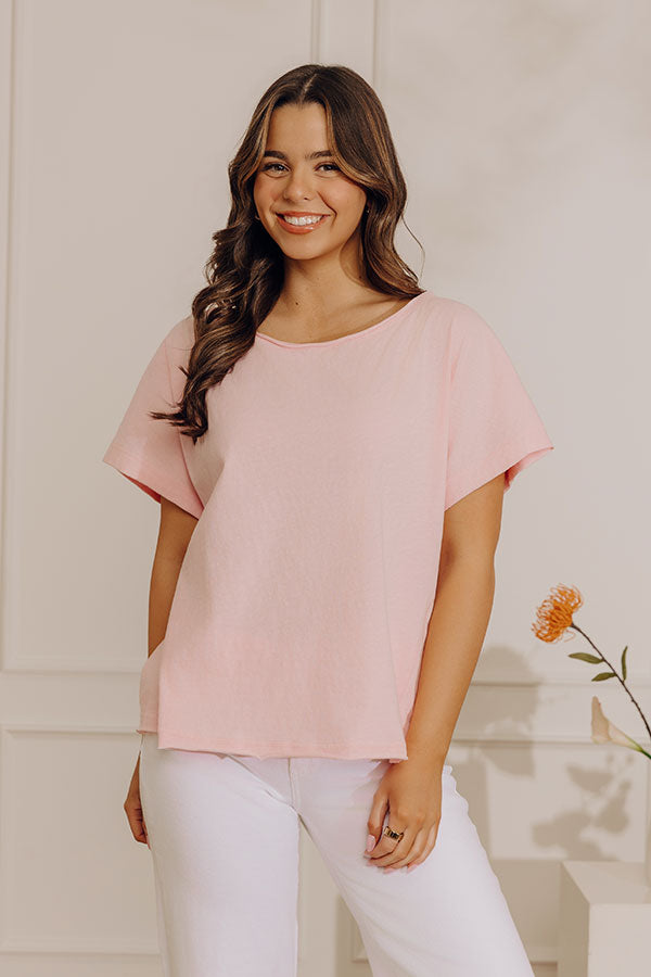Casual Outing Slub Tee in Pink