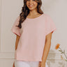Casual Outing Slub Tee in Pink Image - 1