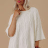 Lovely Weekend Cable Knit Sweater Top in Ivory Image - 1