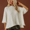 Lovely Weekend Cable Knit Sweater Top in Ivory Image - 1
