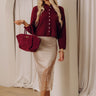 Coffee Shop Cutie Knit Cardigan in Wine Image - 1