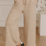 Travel Plans Chic High Waist Knit Pants in Oatmeal Image - 1