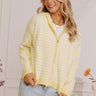 Sweet On Stripes Zip Up Sweater in Yellow Image - 1