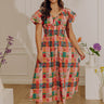 Tulip Meadows Plaid Midi Dress Image - 1