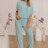 Smiles in Stripes High Waist Straight Leg Pants in Light Blue Image - 1