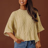 Lovely Weekend Cable Knit Sweater Top in Light Chartreuse Image - 1