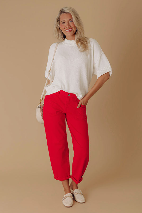 Weekend Smiles Knit Oversized Sweater Top in Ivory Image - 1