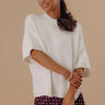 Weekend Smiles Knit Oversized Sweater Top in Ivory Image - 1