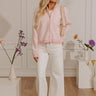Sweet On Stripes Zip Up Sweater in Pink Image - 1