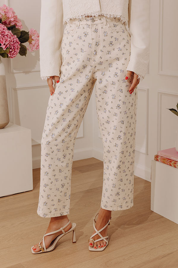 Floral Bliss High Waist Straight Leg Jean Image - 1