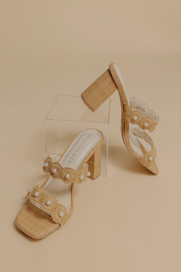 The Helena Raffia Woven Block Heel