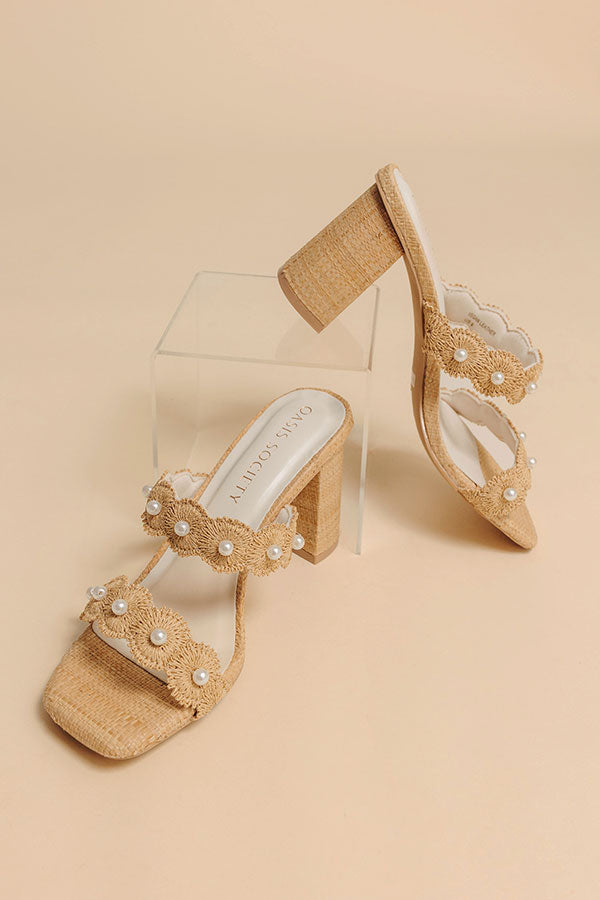 The Helena Raffia Woven Block Heel Image - 3