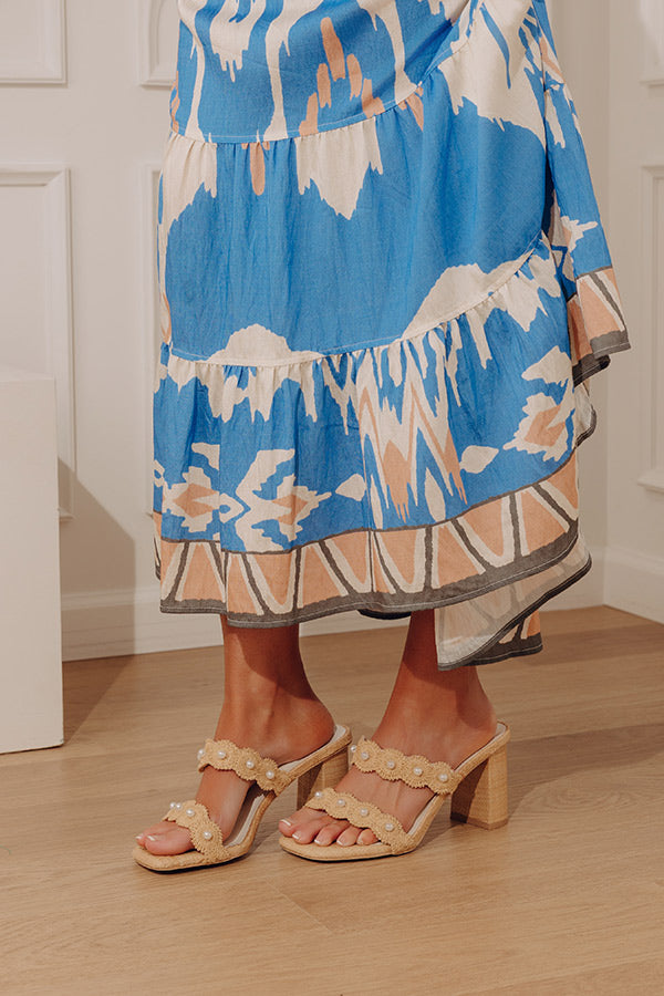 The Helena Raffia Woven Block Heel Image - 1