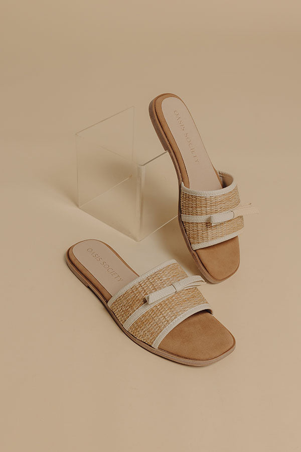 The Andrea Raffia Woven Sandal in Natural