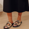 The Daytona Raffia Woven Sandal in Black Image - 1