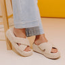 The Fresno Raffia Woven Platform Sandal in Ivory Image - 1