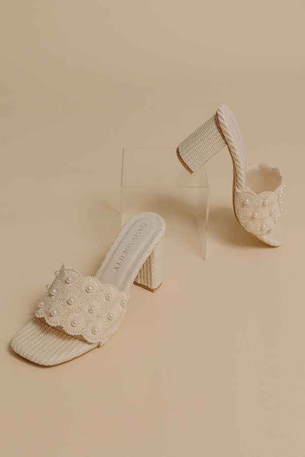 The Holland Pearl Embellished Raffia Heel