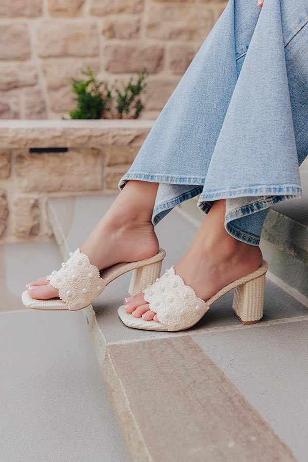 The Holland Pearl Embellished Raffia Heel
