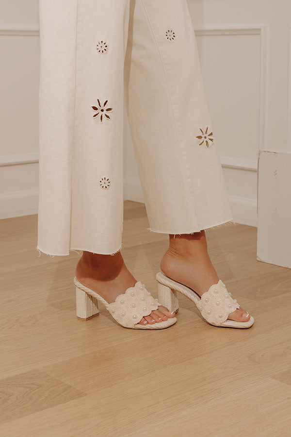 The Holland Pearl Embellished Raffia Heel Image - 1