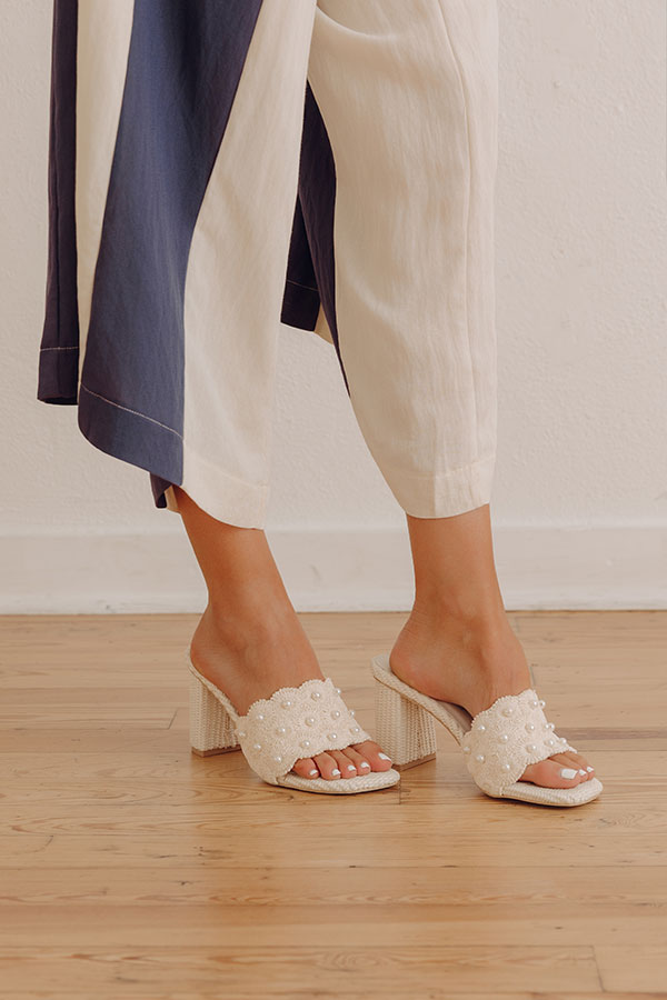 The Holland Pearl Embellished Raffia Heel
