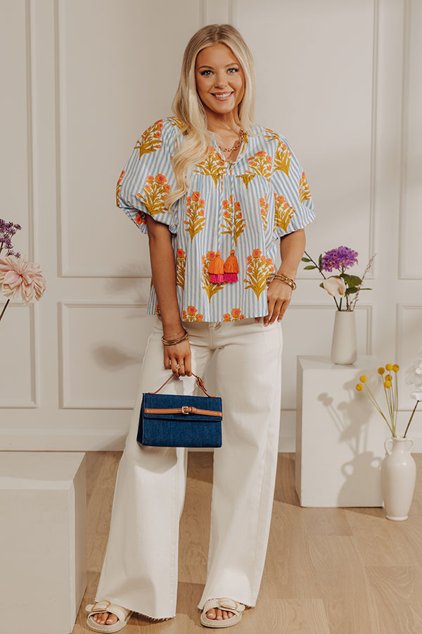 Coastal Blossom Stripe Top Image - 5