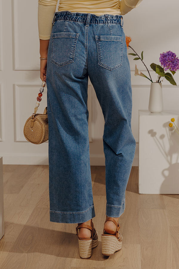 JUST USA Cora Midrise Drawstring Wide Leg Jean Image - 4