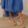 The Eliana Metallic Espadrille Wedge in Gold Image - 1
