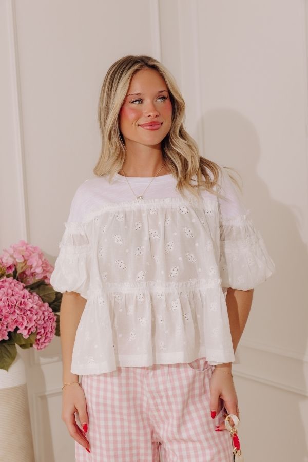 Sweet Simplicity Eyelet Top