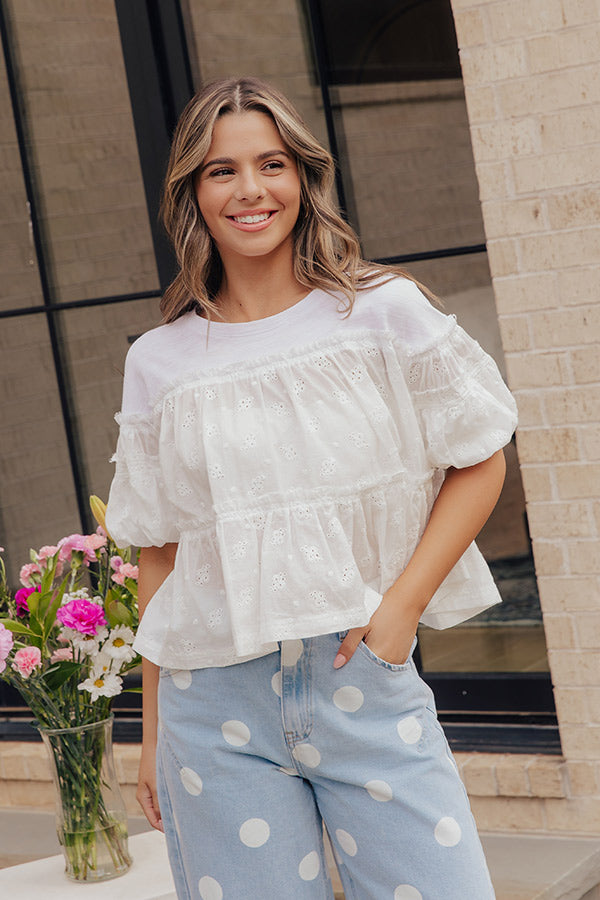 Sweet Simplicity Eyelet Top Image - 4