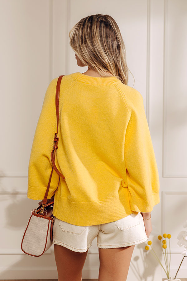 Coffee Shop Cuddles Knit Sweater Top in Yellow Image - 3