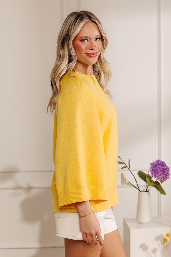 Coffee Shop Cuddles Knit Sweater Top in Yellow Image - 2