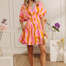 Spritz Sipping Pleated Button Down Mini Dress Image - 1